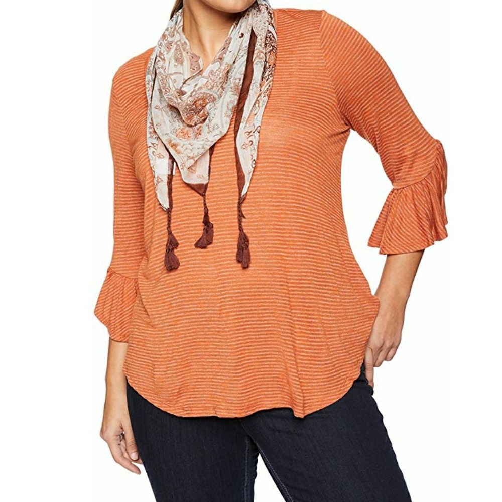 Oneworld dress striped top with scarf
